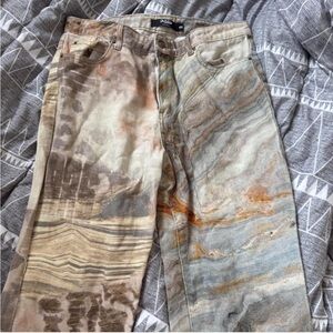 Jaded London Marbled Abstract Jeans